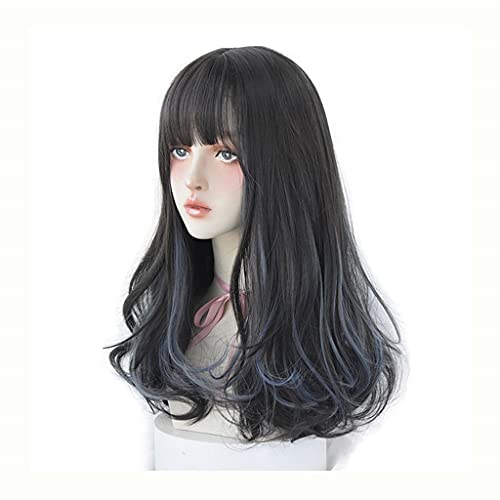 n/a 20-Zoll-Highlight-synthetische lange gewellte Perücke mit Hitzebeständige Harajuku-Haar-Perücken for Frauen-Party (Color : B) von xnvdojt