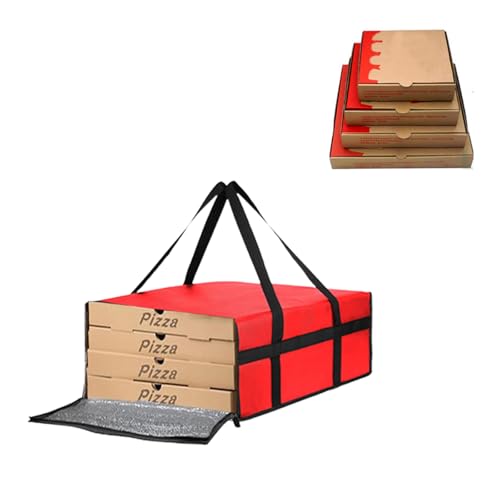 xocome Große Kühltasche Pizzatasche,Faltbar Isoliertasche Pizza,Pizza Liefertasche,Thermo Picknick Tasche,für Camping Picknick Lieferung Von Lebensmittel, red von xocome