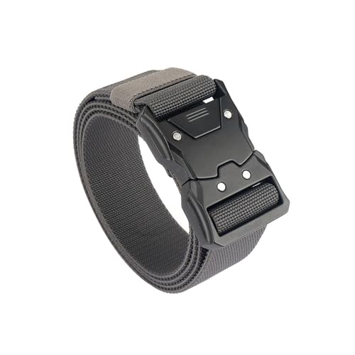 xolear Taktischer Gürtel Herren, Verstellbarer Militär Gürtel mit Schnellverschluss Metallschnalle, 3,8 cm Nylon Tactical Belt, Arbeitsgürtel Herren, für Outdoor Militär Jagen Wandern (Grau) von xolear