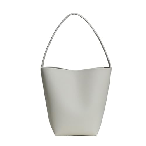 xotoa Beuteltasche aus echtem Leder, große, offene Tragetasche(Milkshakewhite,Small:length15*width11*height22cm) von xotoa