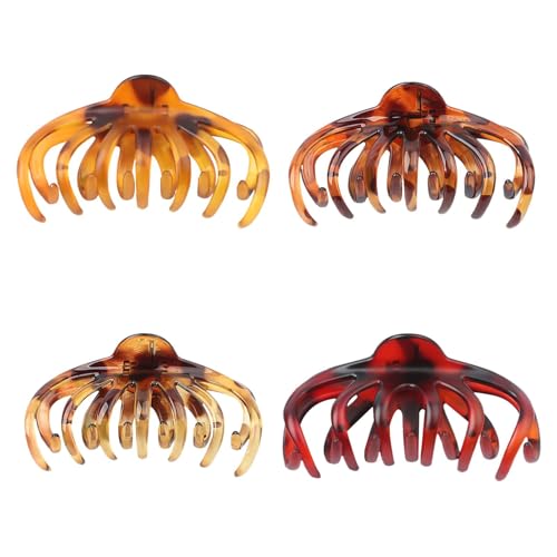 4 Stück Octopus Haarklammer Große Oktopus Klammer Haar Klaue Haarspangen Für Frauen, Hair Claw Clips Haarstyling Zubehör Für Lockiges Haar Und Langes Haar 11x5,5x3cm von xowwyue