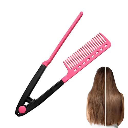Flachkamm 24,5 Cm V-förmiger Glättkamm Aus PVC, Haarglättungs Kamm Salon Haarbürste Kämme Friseur Styling Haarglätter Haarstyling Werkzeug Für Anfänger, Profis, Mädchen, Frauen von xowwyue