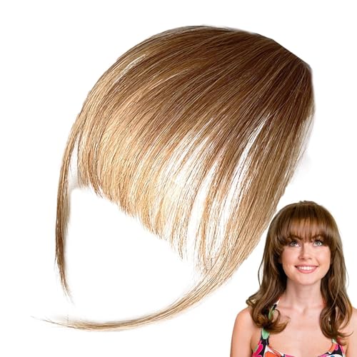 xowwyue Clip- -Echthaar-Pony,Clip- -Pony für en | Clip-In-Stirn-Pony für Damen mit menschlichem Pony | Alltägliche Haarverlängerung für Freundin und, Pony mit Bügeln für die Bühne und auf Reisen von xowwyue