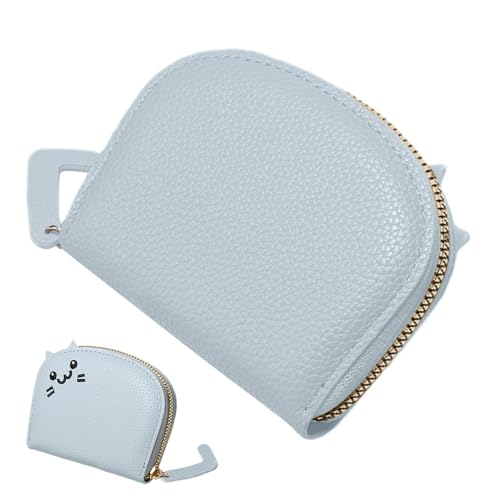 xowwyue Geldbörse – Kreditkartenetui mit Reißverschluss, kleine Kartenetuis mit Reißverschluss, tragbare Cartoon-Katzen-Geldbörse für Mädchen und Frauen, Hellblau (2), Refer to description, Unisex von xowwyue