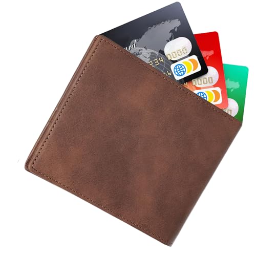 xowwyue Leder Brieftasche Mit Zwei Klappfächern - Bifold Slim Geldbörse Mit Klappfach,Kartenetui Für Täglichen Einsatz Reisen Unternehmungen Geschäftstermine Einkäufe von xowwyue