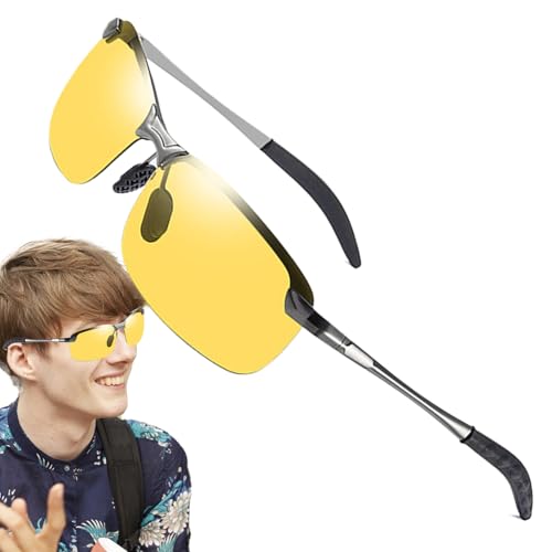 xowwyue Photochrome Schutzbrille | Photochrome Brille Für Damen | Polarisierte Blendfreie Fahrbrille Für Fahrrad Autofahren Angeln Wandern Golf von xowwyue