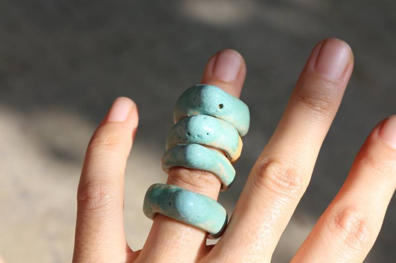 Handgemachte Grüne Keramik-Ring - Einfache Glasierte Ton-Band, Größe 10, 5 Handgemachte Grüne Keramik-Ring - Einfache Glasierte Ton-Band, Größe 10, 5 von xuan325
