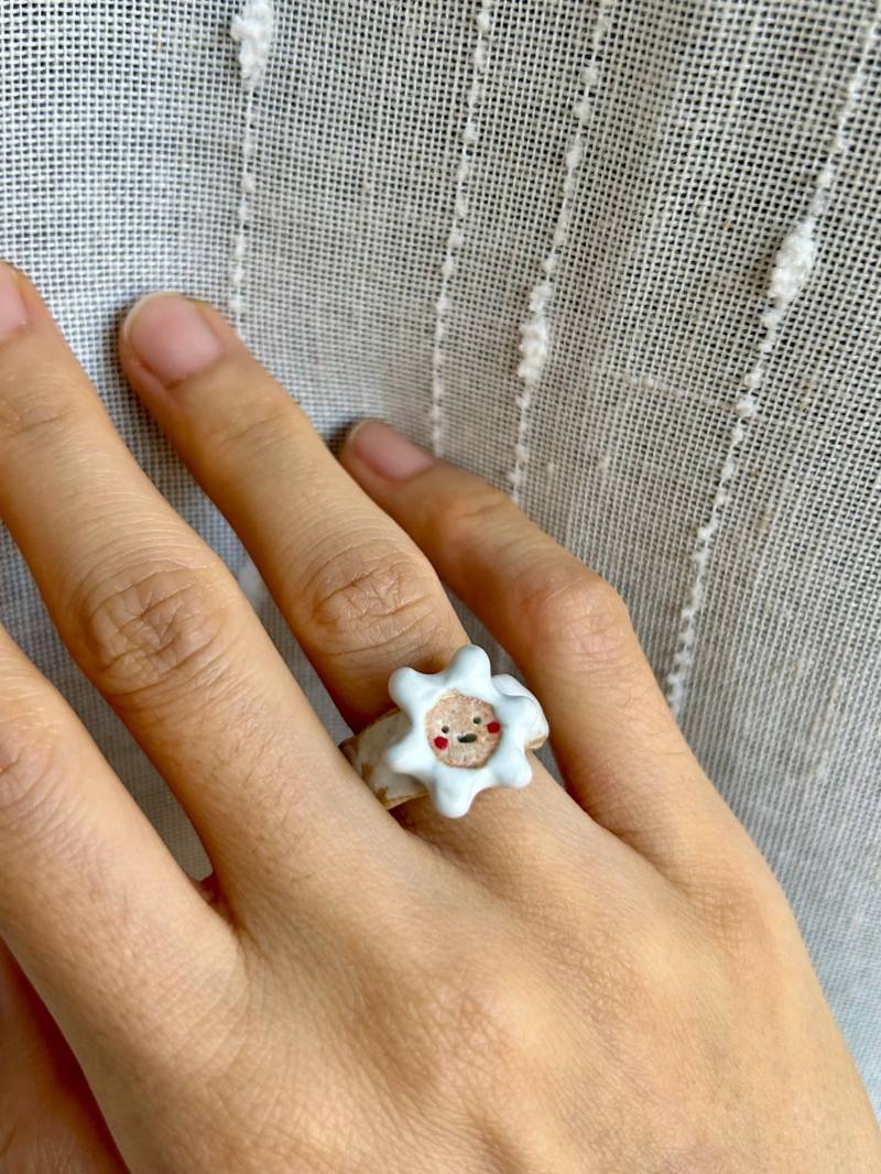 Handgemachter Smiley Keramik Ring - Blumenband, Größe 4, 5 Handgemachter Smiley Keramik Ring - Blumenband, Größe 4, 5 von xuan325