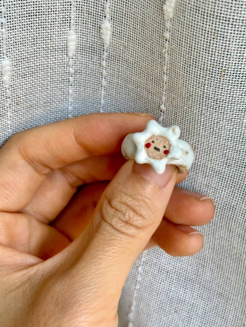 Handgemachte Smiley Keramik Ring - Größe 4 Blumen-Band Handgemachte Smiley Keramik Ring - Größe 4 Blumen-Band von xuan325