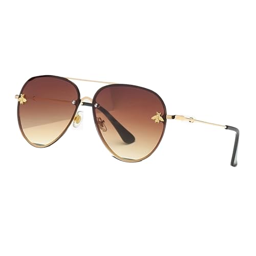Sonnenbrille für Damen mit Little Bee-Design Vintage-Sonnenbrille im Muschelform-Design mit UV400-Schutz von xueneige