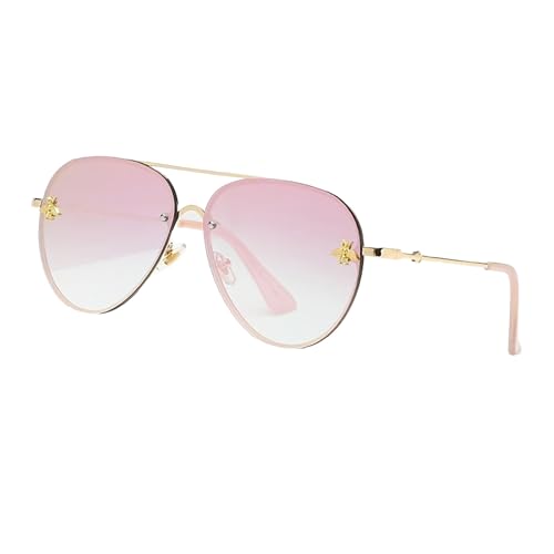 Sonnenbrille für Damen mit Little Bee-Design Vintage-Sonnenbrille im Muschelform-Design mit UV400-Schutz von xueneige