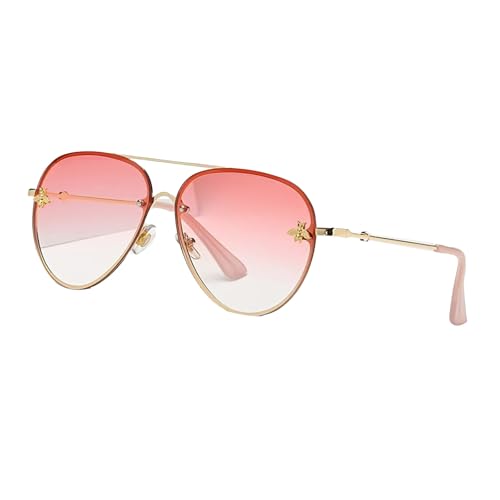 Sonnenbrille für Damen mit Little Bee-Design Vintage-Sonnenbrille im Muschelform-Design mit UV400-Schutz von xueneige