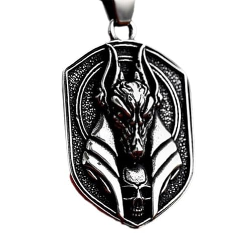 xueneige Altägyptischer Horus Wolfskopf Anhänger Halskette - Personalisierter Männerschmuck |Altägyptisch|Trends & Mode|Hier sind Sie! von xueneige