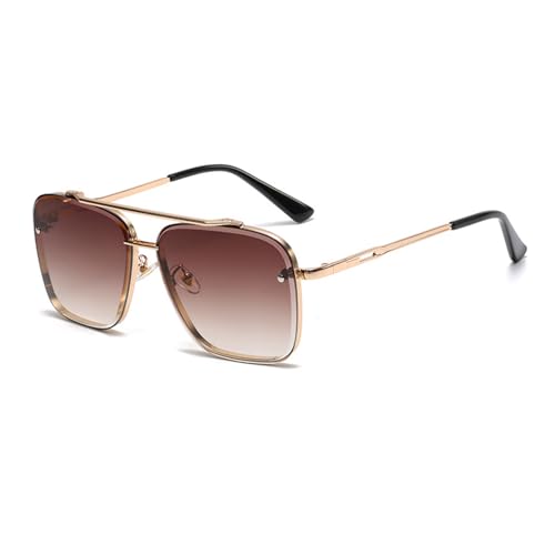 xueneige Unisex-Sonnenbrille Metallrahmen Quadratische Fassung Modische Herrenbrille mit UV400-Schutz von xueneige