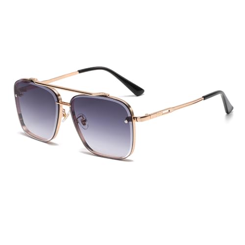 xueneige Unisex-Sonnenbrille Metallrahmen Quadratische Fassung Modische Herrenbrille mit UV400-Schutz von xueneige