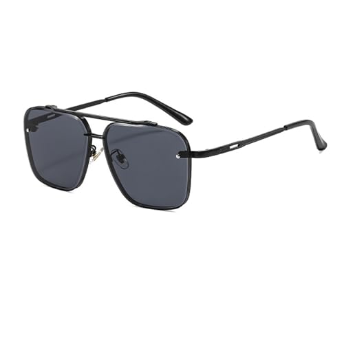 xueneige Unisex-Sonnenbrille Metallrahmen Quadratische Fassung Modische Herrenbrille mit UV400-Schutz von xueneige