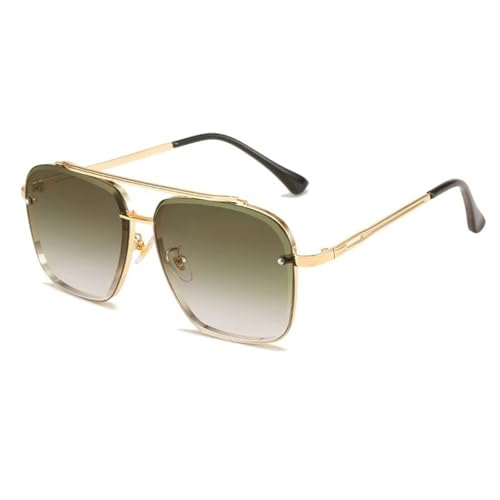 xueneige Unisex-Sonnenbrille Metallrahmen Quadratische Fassung Modische Herrenbrille mit UV400-Schutz von xueneige