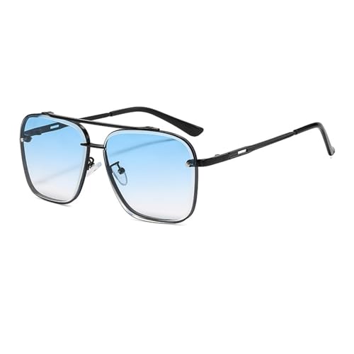 xueneige Unisex-Sonnenbrille Metallrahmen Quadratische Fassung Modische Herrenbrille mit UV400-Schutz von xueneige