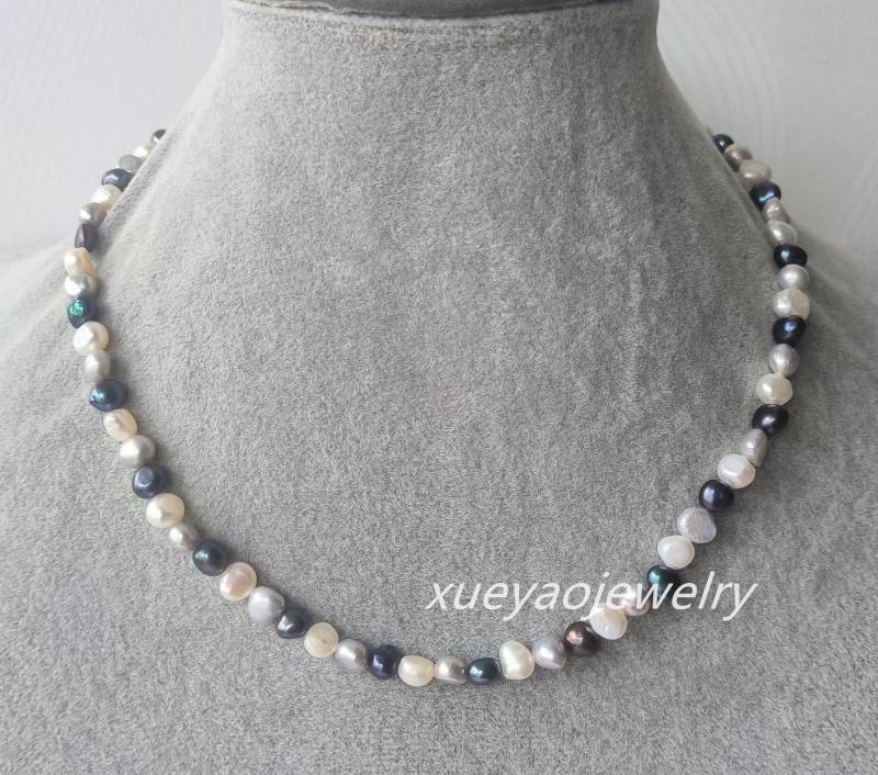 Barock Süsswasser Perlenkette Mixed Color Perlenschmuck Barock Süsswasser Perlenkette Mixed Color Perlenschmuck von xueyaojewelry