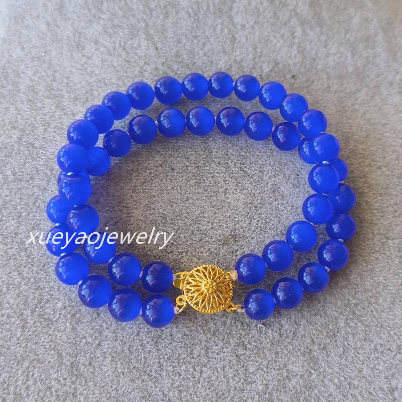 Bettelarmband, Doppelreihiges 8 Mm Blaues Opal-Armband Bettelarmband, Doppelreihiges 8 Mm Blaues Opal-Armband von xueyaojewelry
