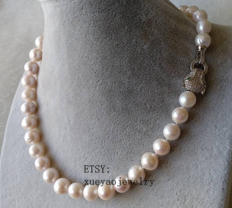 Große Weiße Süßwasser Perlen Halskette | 11-11.5 Mm Große Weiße Süßwasser Perlen Halskette | 11-11.5 Mm von xueyaojewelry