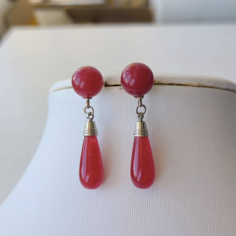 Rote Jade Ohrringe 10 Mm Ohrstecker von xueyaojewelry