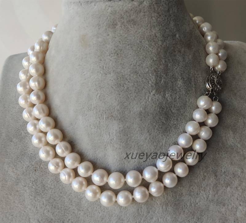 Süsswasserperlen 9-9.5 Mm Weiss & Rosa Perlenschmuck von xueyaojewelry