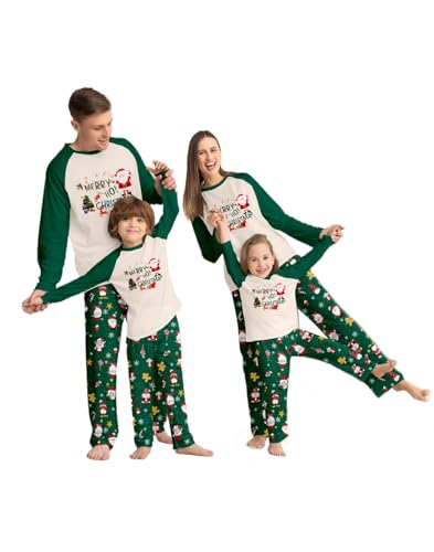 xuntao Weihnachts Pyjama Couple Weihnachtspyjama Familie Set Schlafanzug Lang Outfit Winter Nachtwäsche Nachthemd Hausanzug Schlafanzüge Family Sleepwear Schlafshirt Mama Grün S von xuntao