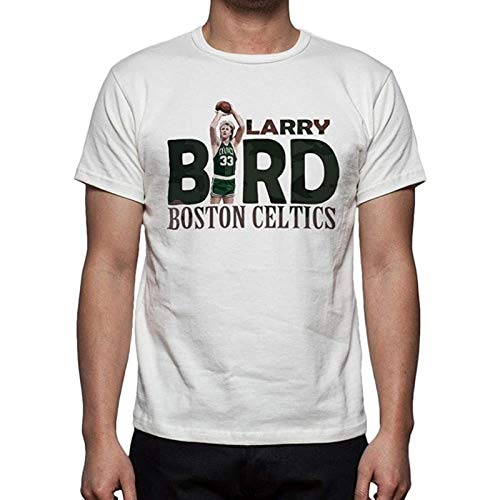 Mens Basketball T Shirt Jersey Larry Bird The Legend Round Neck Short Sleeves Tops Clothing White XXL von xushi