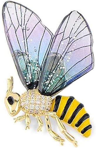 Biene Brosche Schmetterling Flügel Anstecknadel Damen Biene Anstecknadel Kristall Bernstein Biene Anstecknadel Anstecknadel Strass Insekt Brosche Kleidung Tasche Jacke Dekoration Frauen Geschenk von xutao