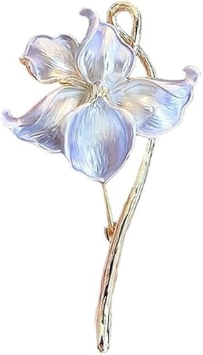 Blume Brosche Lotus Seerose Emaille Anstecknadel Hell Lila Sicherheitsnadel Frauen Mädchen Kleid Kleidung Zubehör Metall Floral Brosche Gold Ton Elegant Schmuck Geschenk Schal Brosche Anzug Hut Schal von xutao