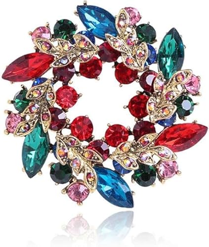 Cercis Brosche Blumenbrosche Elegant Kristall Hochzeit Braut Blatt Blume Kranz Brosche Anstecknadel Dekorative Pin Blume Korsage Schal Pin Schmuck Zubehör Geschenk von xutao