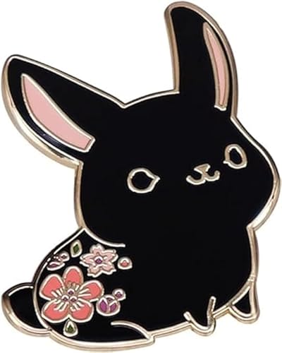 xutao Chinesisches Tierkreiszeichen Kaninchen Emaille Anstecknadel Cartoon Kaninchen tragen Blumen Brosche Abzeichen Schultasche Kleidung Dekoration Geburtstag Geschenk für Kinder Frauen von xutao