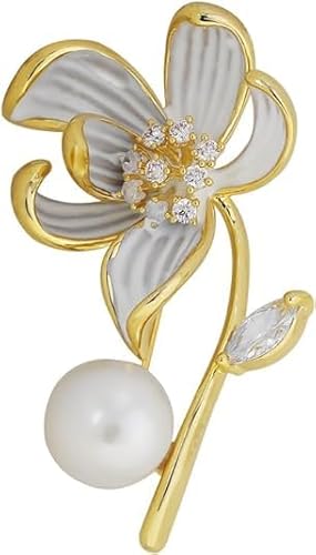 Lotus Blume Brosche Strass Perle Lotus Anstecknadel Perle Blume Abzeichen Brosche Damen Kleidung Accessoire Brosche Blendschutz Brosche Schal Clip Schmuck von xutao