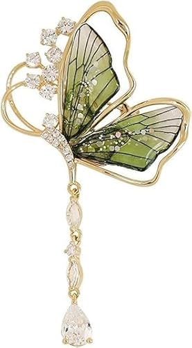 Schmetterling Brosche Insekt Schmetterling Kette Anstecknadel Kristall Strass Corsage Pin Quaste Anzug Kleid Brosche Mode Broschen für Frauen Mädchen Shining Pin für Hochzeit Braut Parteien von xutao