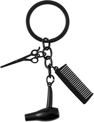 xutao Mode Friseur Schlüsselanhänger Haartrockner, Schere, Kamm Charm Salon Besitzer Haarstylist Geschenk Graduierung Festival Geschenk Schlüssel Schlüsselanhänger Zubehör von xutao