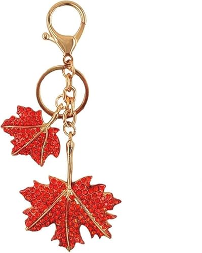 xutao Strass Ahornblatt Schlüsselanhänger Herbst Pflanze Schlüsselanhänger Zubehör Auto Rucksack Tasche Charm Auto Handtasche Charms von xutao
