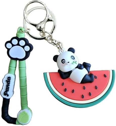xutao Süßer Panda Wassermelone Schlüsselanhänger Cartoon Tier Obst Schlüsselanhänger Panda Anhänger Rucksack Charme Schlüsselanhänger Geschenke von xutao