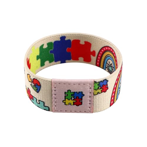 xuzhiyuan Autismus-Bewusstseins-Armband, verstellbar, elastisch, Autismus-Armband, bunt, für Damen und Herren, Adjustable, Nylon, Kein Edelstein von xuzhiyuan