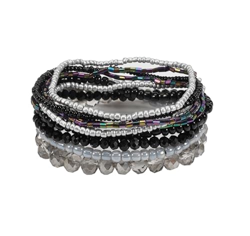 xuzhiyuan Boho-Armband, bunt, stapelbar, Kristallglasperlen, Stretch-Armbänder, mehrschichtig, für Damen, Bohemian-Schmuck, Medium, Stein, Kein Edelstein xuzhiyuan Boho-Armband, bunt, stapelbar, Kristallglasperlen, Stretch-Armbänder, mehrschichtig, für Damen, Bohemian-Schmuck, Medium, Stein, Kein Edelstein von xuzhiyuan