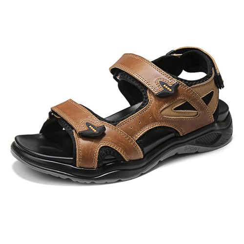 xxjszz Herren Sandalen mit Offenem Zehenbereich Wasserdicht Sportlich Lässig Strandschuhe Sommer Wandern Rutschfeste Sandale mit Fußgewölbestütze von xxjszz