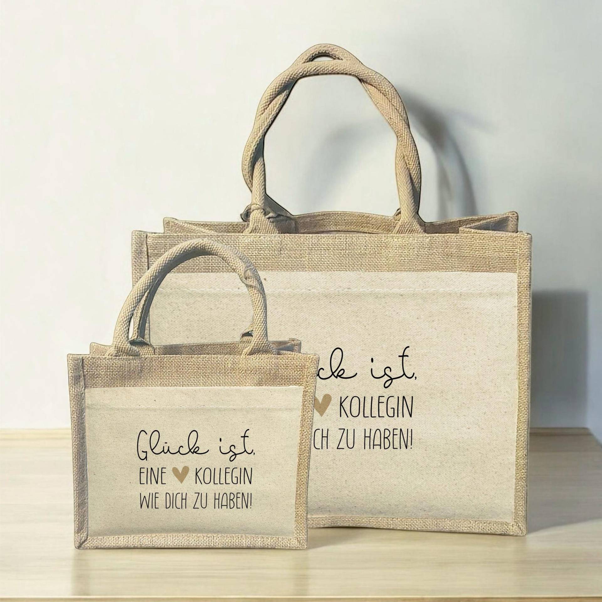 Jutetasche "Glück Ist Eine Kollegin Oder Chefin Wie Dich Zu Haben", Abschiedsgeschenk, Ruhestand, Jobwechsel, Kleines Dankeschön von xxxBESONDERSxxx