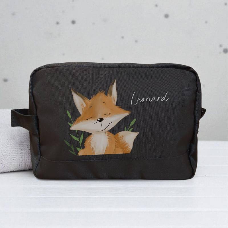 Personalisierter Kulturbeutel Waschtasche Fuchs Fino | Kinder Reise-Organizer Name & Fuchs| Geschenk Für Kids Mädchen Und Jungen von xxxBESONDERSxxx