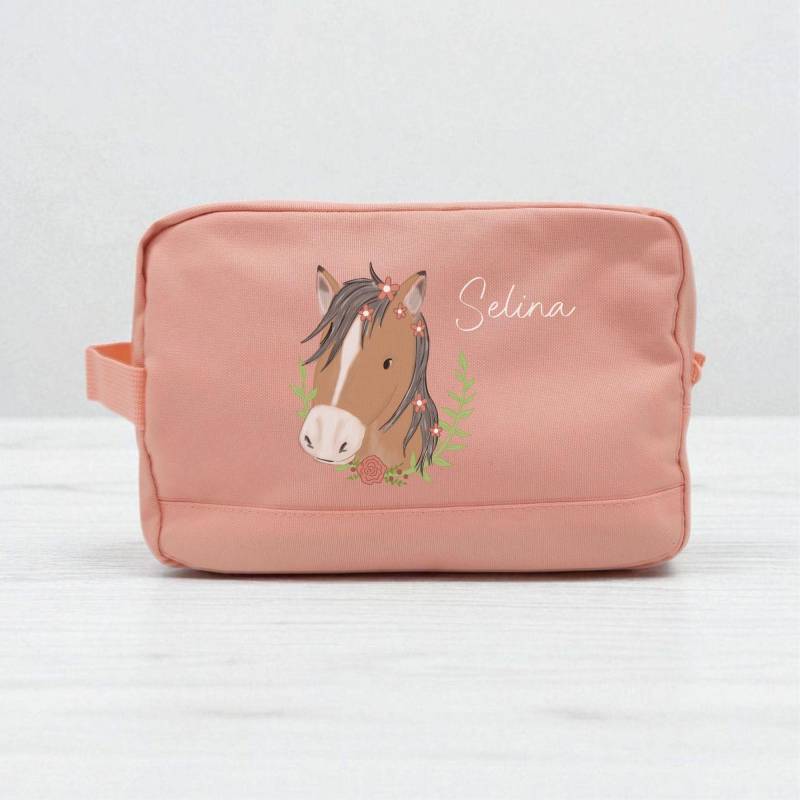 Personalisierter Kulturbeutel Waschtasche Mit Pferd | Kinder Reise-Organizer Name & Geschenk Für Kids Mädchen Und Jungen von xxxBESONDERSxxx