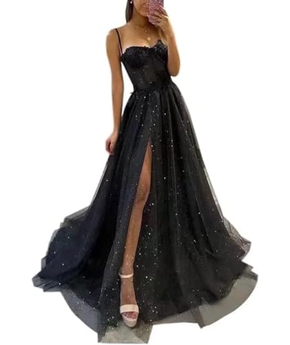 xxxiticat Damen Lange A-Linie Backless Hochzeitskleid Abendkleider Sexy Neckholder Spaghetti Brautkleid Kleider Lang Prinzessin Brautjungfer Kleid(BL,12) von xxxiticat