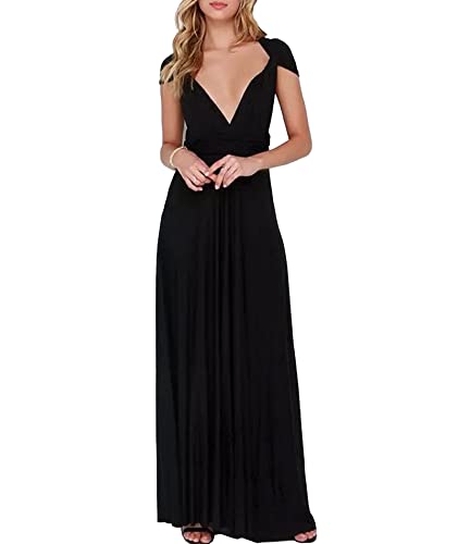 xxxiticat Damen Lange Abend Cocktailkleid Elegantes Brautjungfernkleid Elegante Party Kleid(BL,L) von xxxiticat