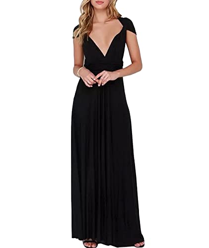 xxxiticat Damen Lange Abend Cocktailkleid Elegantes Brautjungfernkleid Elegante Party Kleid(BL,M) von xxxiticat