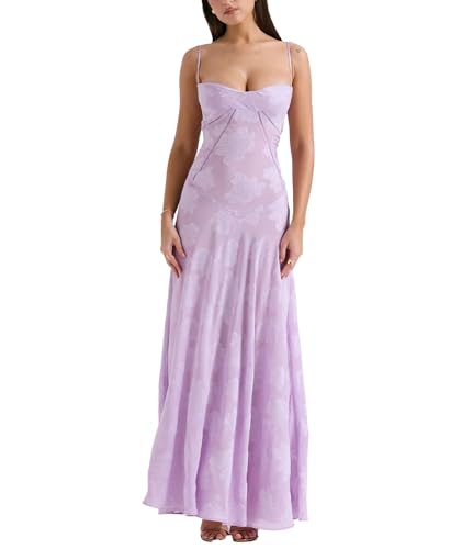 xxxiticat Damen Sommer Boho Cowl Neck Floral Cocktail Party Maxi Kleider Hohe Taille Rüschen Strand Sundress(PE,XL) von xxxiticat