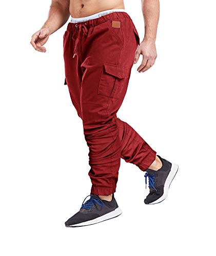 xxxiticat Herren Hosen Freizeithose Slim Fit Cargo Chino Casual mit Taschen Stretch Schwarz Activewear Jeans Hose Jogger Sporthose Outdoor M-4XL（WR,4XL） von xxxiticat