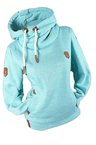 Damen Hoodie Kapuzenpullover Sweatshirt Warmer Fleece Pulli M L XL 2XL 3XL (Türkis, XXL, xx_l) von xy